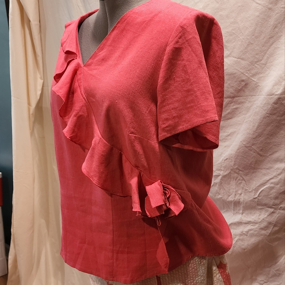 NWT Ruffle Accent Plus Size Top - Picture 3 of 9
